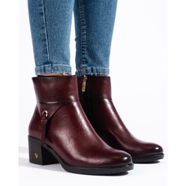 W. Potocki Bottes pour femmes Potocki sur un large poteau bordeaux rouge 3