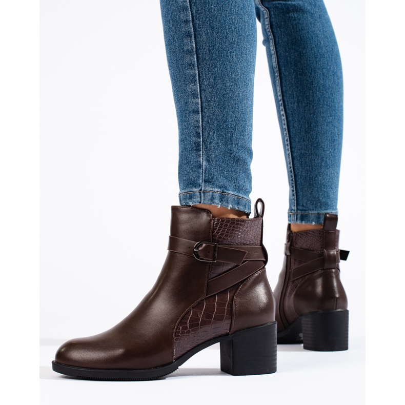 Bottines à talons hauts femme Shelovet marron brun 1