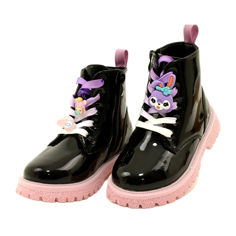 Bottes Laquées Avec Clips Décoratifs Miss 23DZ23-6582 le noir 1