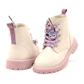Bottes Laquées Avec Boutons De Manchette Décoratifs Miss 23DZ23-6582 beige 3
