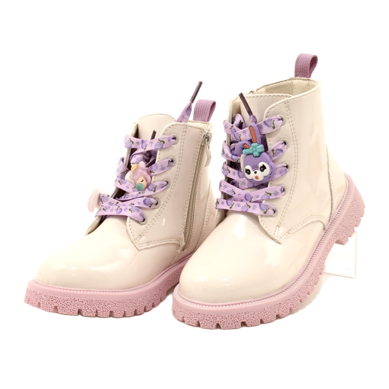 Bottes Laquées Avec Boutons De Manchette Décoratifs Miss 23DZ23-6582 beige 2 Bottes Laquées Avec Boutons De Manchette Décoratifs Miss 23DZ23-6582 beige 2