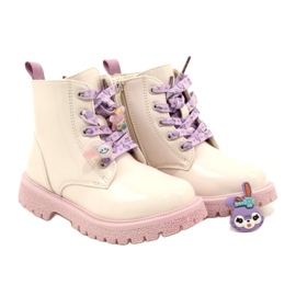 Bottes Laquées Avec Boutons De Manchette Décoratifs Miss 23DZ23-6582 beige 5