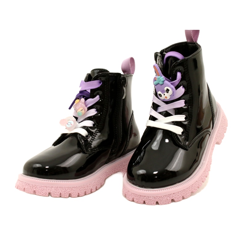 Bottes Laquées Avec Clips Décoratifs Miss 23DZ23-6582 le noir 3 Bottes Laquées Avec Clips Décoratifs Miss 23DZ23-6582 le noir 3