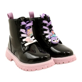 Bottes Laquées Avec Clips Décoratifs Miss 23DZ23-6582 le noir 6