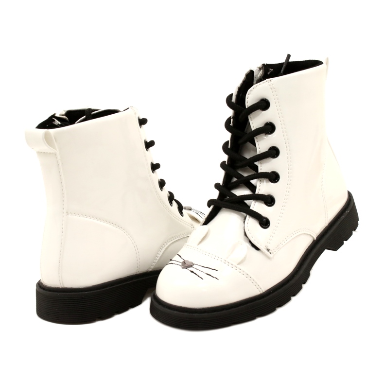 Filles laquées les bottes miss 21dz23-4309 blanc blanche 3