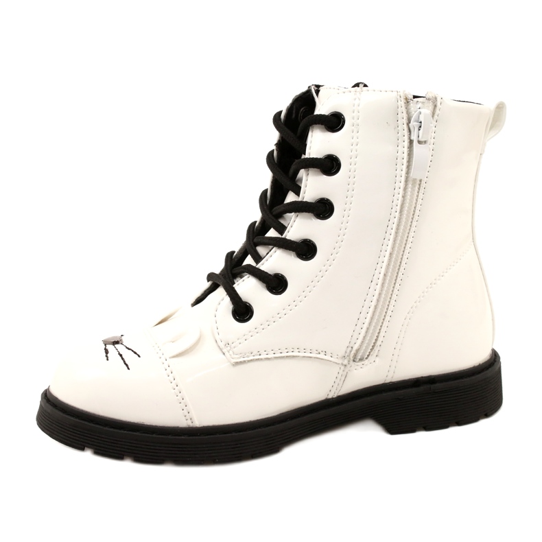 Filles laquées les bottes miss 21dz23-4309 blanc blanche 1