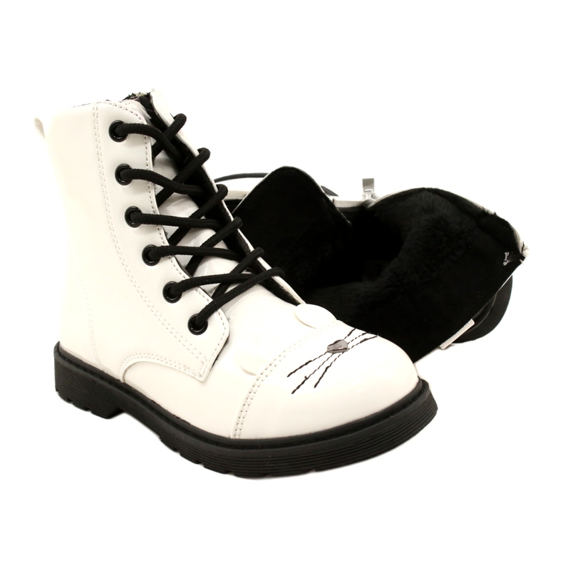 Filles laquées les bottes miss 21dz23-4309 blanc 4