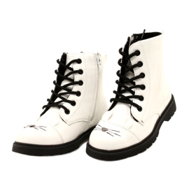 Filles laquées les bottes miss 21dz23-4309 blanc 2