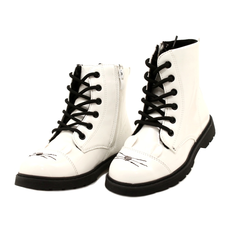 Filles laquées les bottes miss 21dz23-4309 blanc 2
