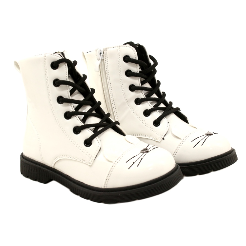 Filles laquées les bottes miss 21dz23-4309 blanc blanche 5