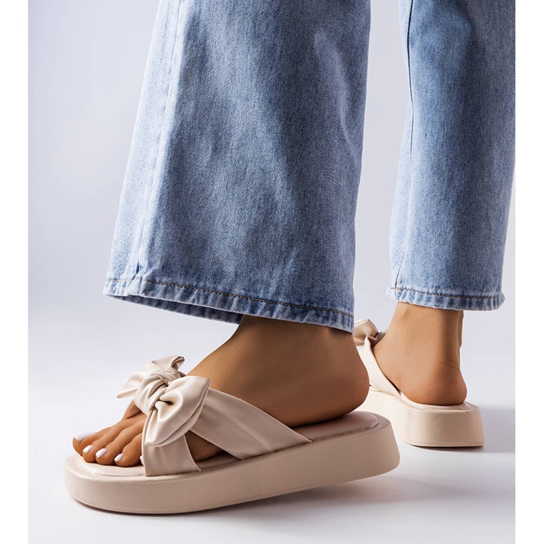 Sandales à plateforme beiges avec nœud Edvard 1