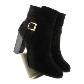 Bottines à talons en daim SQ06 Noir le noir 2