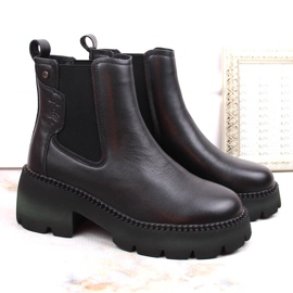 Bottines femme en cuir, isolées, noires Filippo DBT4907 le noir 5
