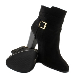 Bottines à talons en daim SQ06 Noir le noir 3
