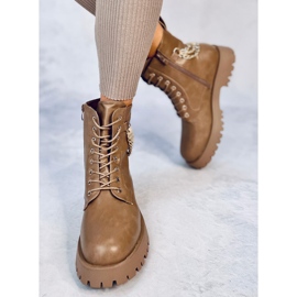 Boots boots à chaines Tokio Kaki beige 1