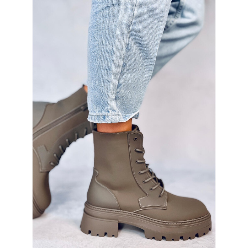 Bottines à lacets Tamar Green vert 1