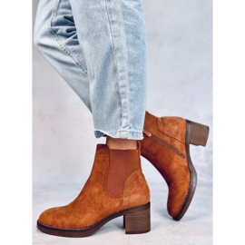 Bottines à talons larges Fill Camel brun 1