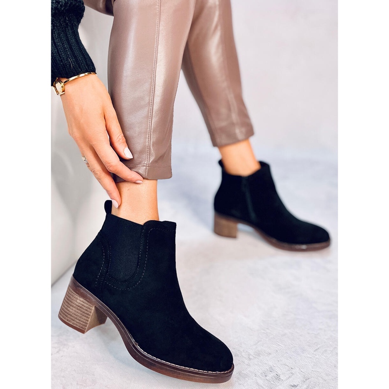 Bottes noires à talons larges Fill le noir 1