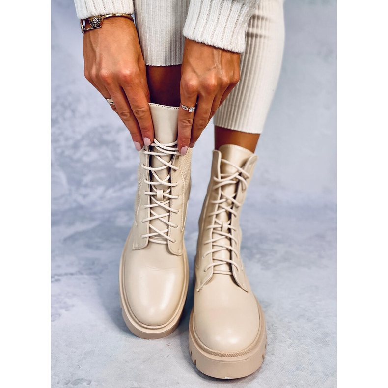 Bottes avec tige élastique Cass Beige 1