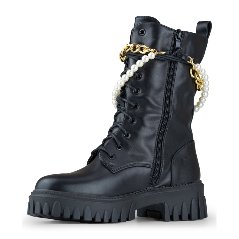 Baggies femme noires avec décoration amovible 1