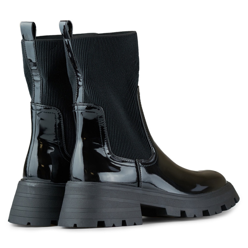 Chaussures de travail noires vernies avec tige flexible 1