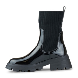 Chaussures de travail noires vernies avec tige flexible 2