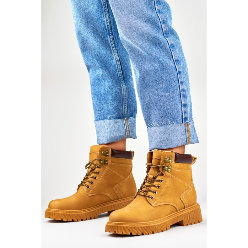 Bottines classiques femme camel brun 2