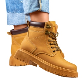 Bottines classiques femme camel brun 1