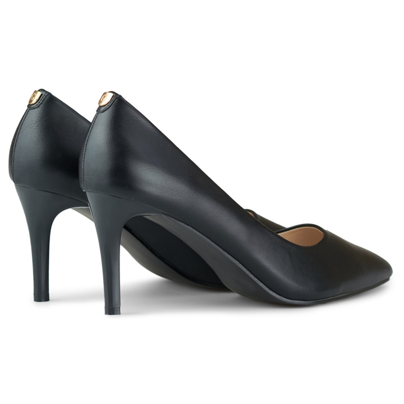 Talons hauts classiques noirs pour femmes en éco-cuir le noir 2