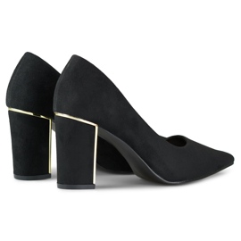 Escarpins femme en daim noir à talon haut confortable le noir 3