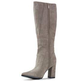 Bottes hauteur genou pour femme beige 1