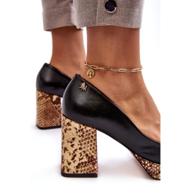 Pompes en cuir féminin Laura Messi 2599 Black le noir 2