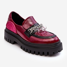 Chaussures Femme En Cuir Chunky Décoré Maciejka 06294-15 Fuchsia rose 1