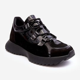 Chaussures De Sport En Cuir Verni Pour Femme M01/2 Zazoo Noir 1