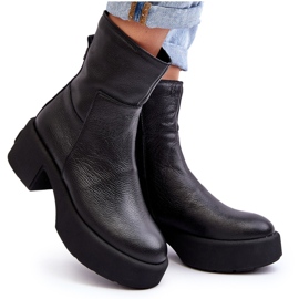 Lemar Volavola Bottines en cuir noir à talon bas Lemar le noir 10