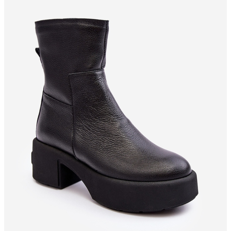 Lemar Volavola Bottines en cuir noir à talon bas Lemar le noir 2