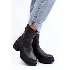 Lemar Volavola Bottines en cuir noir à talon bas Lemar le noir 4