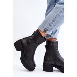 Lemar Volavola Bottines en cuir noir à talon bas Lemar le noir 5