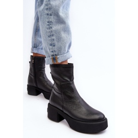 Lemar Volavola Bottines en cuir noir à talon bas Lemar le noir 6