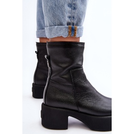 Lemar Volavola Bottines en cuir noir à talon bas Lemar le noir 8