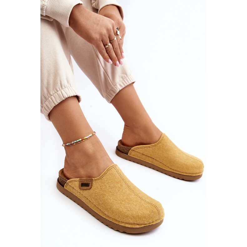 Chaussures d'intérieur pour femmes Inblu DJ000010 pantoufles jaune 1