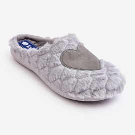 Chaussures de maison en fourrure pour femmes, pantoufles Inblu EC000099 gris 1