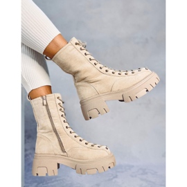 Bottines à lacets femme Wayne Beige 2