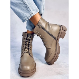 Bottines à lacets Coley Olive vert 1