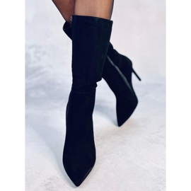 Bottes à talons hauts en daim classiques Marissa Noir le noir 4