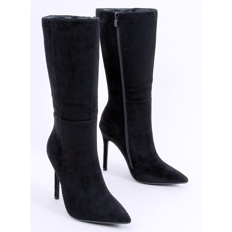 Bottes à talons hauts en daim classiques Marissa Noir le noir 1