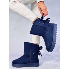 Bottes de neige Emusy avec nœuds Stella Blue bleu 2 Bottes de neige Emusy avec nœuds Stella Blue bleu 2