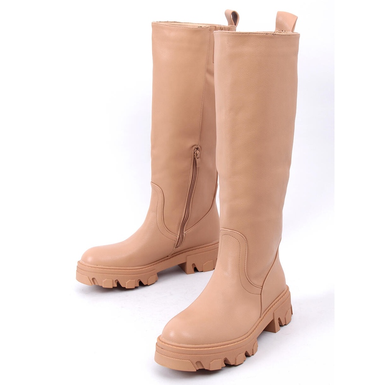Bottines July Camel avec chaîne brun 1