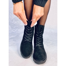 Bottines à lacets en daim noir Lavey le noir 4