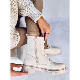 Bottines à lacets en daim beige Lavey 5